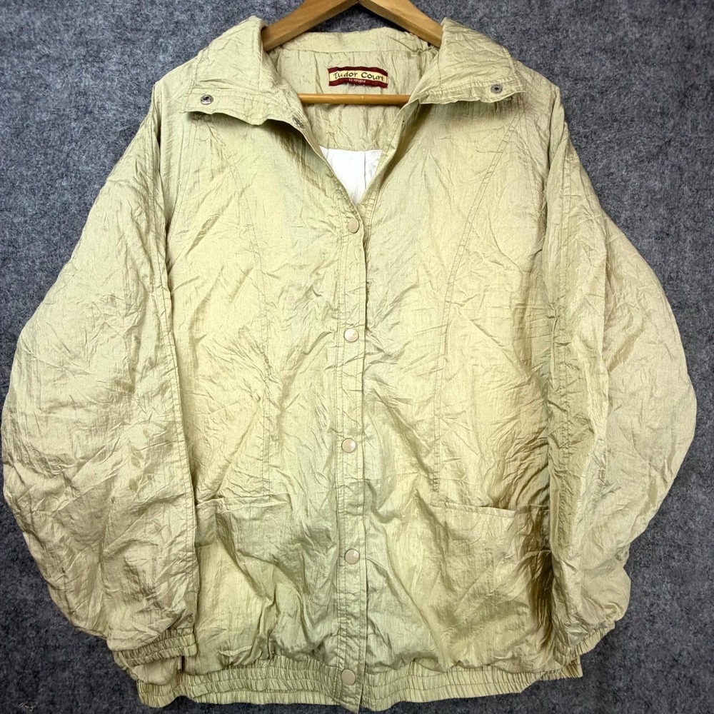 Vintage 90s Tudor Court by Haband Windbreaker Jacket Womens Large Neutral 90s